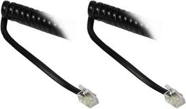 Spiralinis telefono ragelio laidas Rj10 (4p4c), 5m, juodas