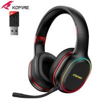 KOFIRE UG-05 2,4 GHz / „Bluetooth“ belaidės žaidimų ausinės, skirtos asmeniniam kompiuteriui, nešiojamam kompiuteriui, PS5, PS4, „Nintendo Switch“, „Dynamic EQ Ultra-Low Laency“, UG-05 Juoda Raudona