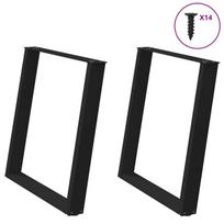 Valgomojo stalo kojelės, u formos, 2 vnt., juoda, 70x(72-73)cm