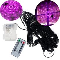 Dekoratyvinė lempučių girlianda Voratinklis 70 LED, violetinė