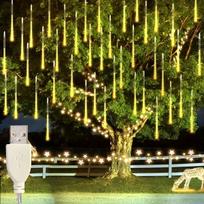 USB LED meteorų lietaus girlianda,  Šiltas