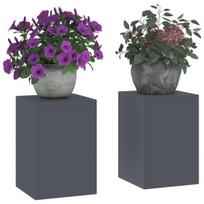 Lauko gėlių stovai 2 vnt antracito 24 x 24 x 35 cm plienas