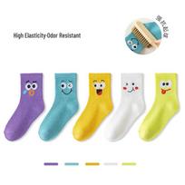 Vaikų Cinnamoroll animacinių filmukų vidurio blauzdos kojinės - Pavasario ir rudens šukuota medvilnė berniukams ir mergaitėms M [3-5 years] Foot length 14-16cm