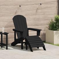 Adirondack kėdė su pakoja Juodas HDPE