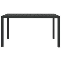 Sodo stalas，Lauko stalas, juodas, 150x90x74cm, aliuminis ir WPC CFE813880