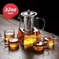 Borosilikatinis arbatinukas su puodeliais, Kvadratas