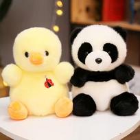 Minkšti pliušiniai gyvūnai mažyliams, Duck&Panda