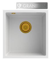 Granitinė kriauklė ir sifonas, Granitan mini, balti