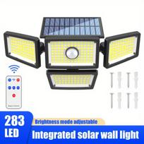 „283 LED Saulės Gatvės Apšvietimas su Nuotoliniu Valdymu“ , Saulės skydo integruotas sieninis šviestuvas-283LED