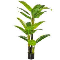 HOMCOM dirbtinis bananmedis Dekoratyvinis dirbtinis augalas, 150 cm, skirtas naudoti patalpose ir lauke, plastikiniame vazone
