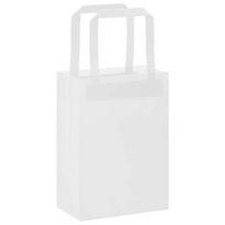 Popieriniai maišeliai, 50vnt., su rankenomis, baltas, 15x8x21cm, 15 x 8 x 21 cm