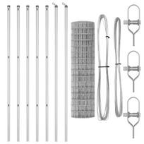 vidaXL Tvora su stulpais Sidabro 1,4 x 10 m Plienas ir PVC
