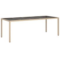 sodo valgomasis stalas smėlio 250x100x75 cm poliratanas