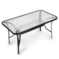 Stiklinis sodo stalas Wave 140x80cm terasinis balkono stalas MultiGarden