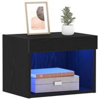 Sieninė spinta su LED apšvietimu Juodo ąžuolo 40x30x30 cm