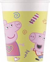 Popieriniai puodeliai su Peppa Pig dizainu, 200 ml, 8 vnt., spalvoti