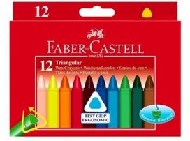 FABER-CASTELL 12 trišalės vaško kreidelės - įvairių spalvų rinkinys
