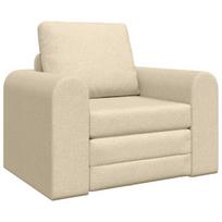 Grindų sofa-lova 2-in-1 Kreminė 98x71x83 cm Audinys