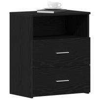 Naktiniai staliukai 2 vnt Black 50x32x60cm Iš inžinerinės medienos