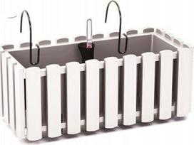 Balkono vazonas su automatinio laistymo sistema Prosperplast Boardee Fencycase W DDEF400W-S449, baltas