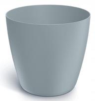 Plastikinis vazonas šviesiai pilkas matinis 11,9x10,9 cm paprastas gėlių vazonas Mate