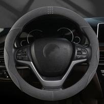 Universalus automobilio vairo užvalkalas - neslystantis, patogus ir patvarus. , Gentleman Grey – apvali (1827 m. zomšinė) naujoviška automobilio apdaila