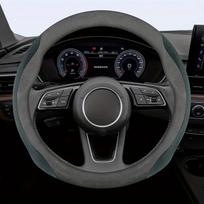Premium Dirbtinės Odos Vairo Užvalkalas, Universalus Automobiliams. , O-juoda žalia