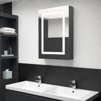 Veidrodinė vonios spintelė su LED apšvietimu, 50x13x70cm, pilka, Pilka