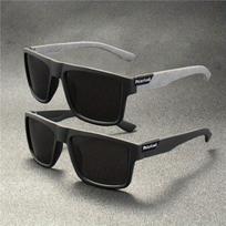 2 Pairs of Stylish Square Sunglasses - Black TAC Lenses, Polycarbonate Frame with Gray Accents, Perfect for Men & Women
