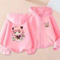 Anime Šnipas X Šeima Vaikams Hoodies Viršutiniai Drabužiai Mergaitei Berniukui Džemperis Vaikui Užtrauktuku Striukė Laisvalaikio Džemperiai juoda rudens Drabužiai 110