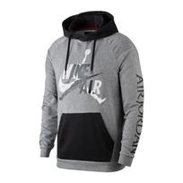 Nike raidės spausdinimo gobtuvas Amerikietiškas džemperis Raglaninis džemperis Vyriškas džemperis Pilkas CK2852-092 S gray
