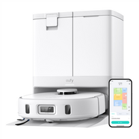 eufy X10 Pro Omni – Drėgnas ir sausas valymas |savaime išsinarpliojantis šepetėlis| galia iki 8000 Pa | „viskas viename“ stotelė, baltas