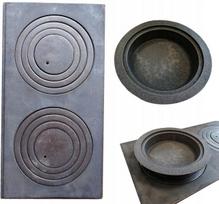 Ketaus viryklės plokštė 60x30 cm su 2 skylutėmis