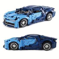Konstruktorius-automobilis Technic Bugatti Chiron, mėlynas, 1408 d.