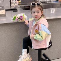 New 2025 Girls' Hooded Windbreaker Jacket - Stylish Autumn & Spring Fashion for Baby Girls 140 cm rožinė