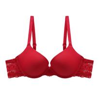 Belaidis nėrinių Push-Up liemenėlė su lankeliais mažoms krūtinėms S-32/70AB raudona