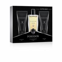 Rinkinys Poseidon Intenso vyrams: tualetinis vanduo EDT, 150 ml + dušo želė, 150 ml + balzamas po skutimosi, 150 ml