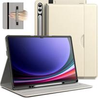 Jetech dėklas, skirtas samsung galaxy tab s10 ultra/tab s9 ultra 14.6 colių planšetiniam kompiuteriui su s pen laikikliu, pu odos verslo folio stovas, apsauginis planšetinio kompiuterio dėklas, daugia kampų (smėlio spalvos)