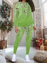 Women's  Butterfly Print 2-Piece Outfit: Long Sleeve Crew Neck Top & Pants, Holiday Limited Casual Party Gift Suit S violetinė