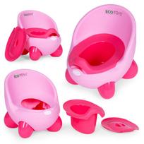 Puoduko tualeto kėdutė vaikams, išimamas įdėklas, neslystančios kojelės, rožinė, ECOTOYS