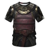 Viduramžių šarvai marškinėliai Knight Armor 3D Spausdinti Gatvės drabužiai Madingi dideli marškinėliai Cosplay Vaikiški marškinėliai Viršutiniai drabužiai Vyrai Moterys 6xl black