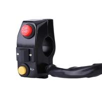22 mm motociklo valdymo jungiklis kairysis vairo jungiklis chromuotas jungiklis posūkio signalas garsinis signalas priekinio žibinto jungiklis vandeniui atsparus jungiklis universalus (Juoda) default juoda
