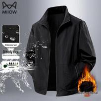 Men's Casual Stand-Collar Windbreaker Jacket M juoda (įprasta) spalva