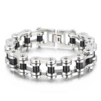 18 mm vyriška lokomotyvo grandinėlė, hip-hop roko stiliaus individualizuotas titano plieno vyriškas dviračio apyrankė Gali būti 23cm white