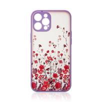 Gėlių rašto dizaino dėklas iPhone 12 Pro Max purpurinis