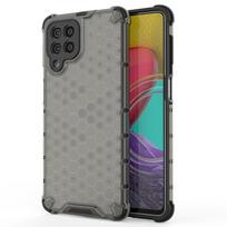 Medaus korio tipo apsauginis dangtelis su geliniu rėmu Samsung Galaxy M53 5G juodas