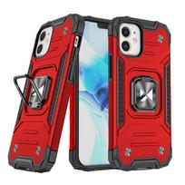Wozinsky Ring Armor dėklas iPhone 14 Plus su magnetiniu laikikliu ir žiedu raudonas