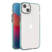 Pavasario dėklas iPhone 14 Plus silikono apklotas su rėmeliu šviesiai mėlynas