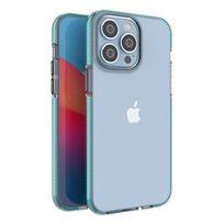 Pavasario dėklas iPhone 14 Pro Max silikoninis apdangalas su rėmeliu šviesiai mėlynas