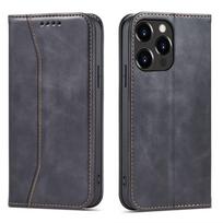 Magnet Fancy Case dėklas iPhone 14 Plus su flip dangteliu, piniginei ir stoveliu juodas